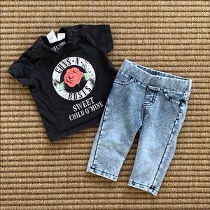 Guns and Roses H&M Baby outfit 2-4 month
